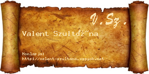 Valent Szultána névjegykártya